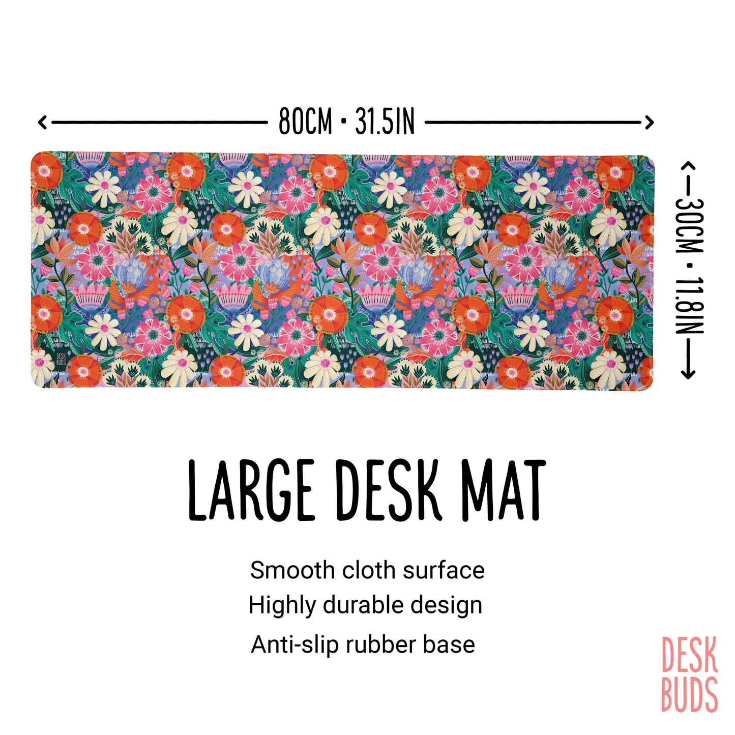 Boho floral extra large mouse pad - 80x30cm