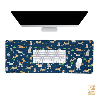 Lots of dogs large gamer desk mat