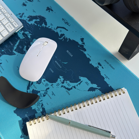 World Map Extra Large Desk Mat 80cm x 30cm