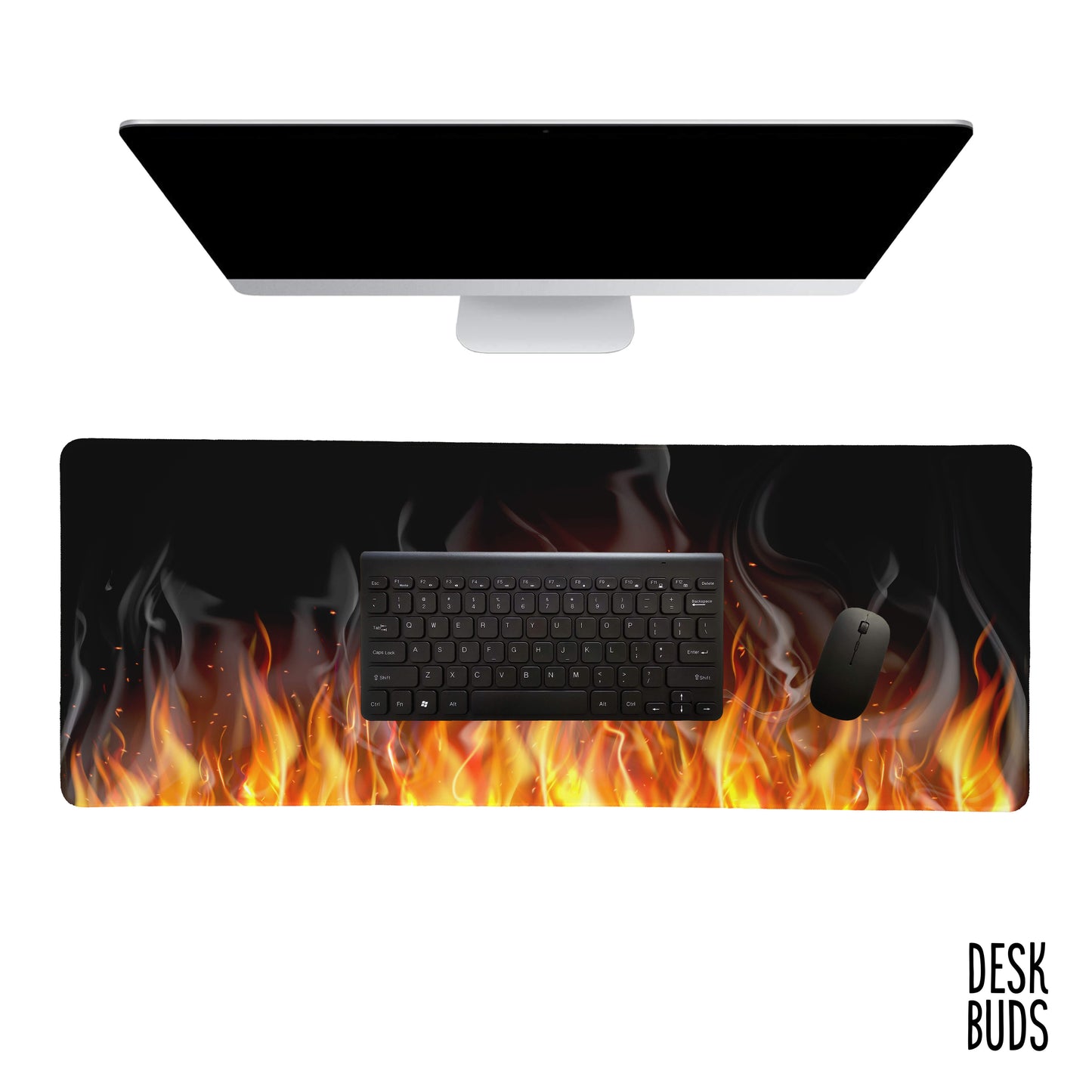 Fire and smoke large gaming desk mat - 80x30cm