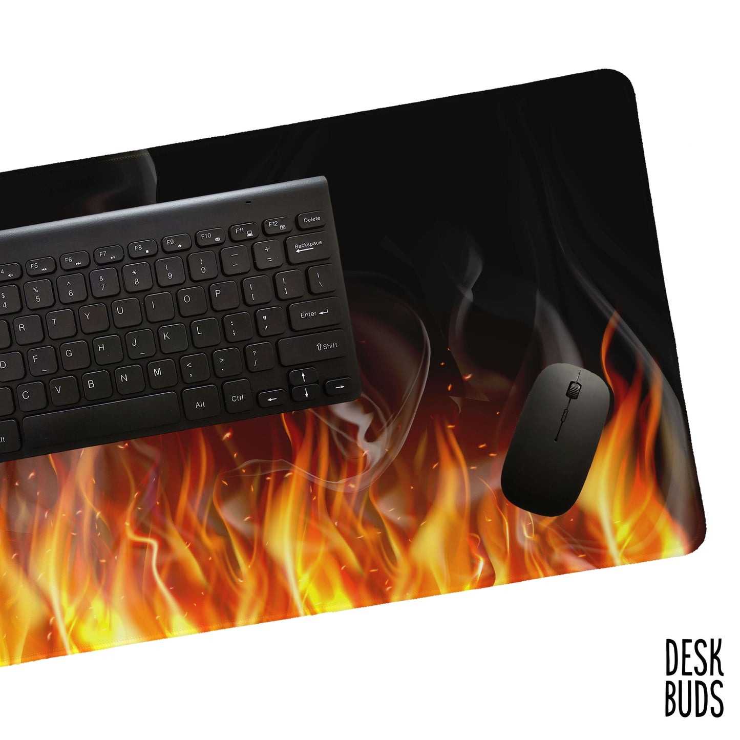Fire and smoke large gaming desk mat - 80x30cm