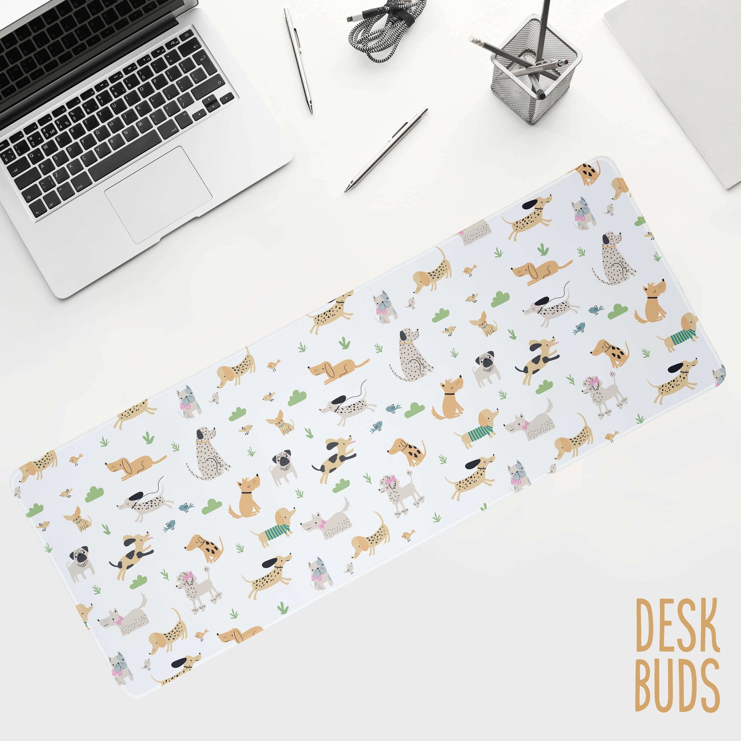 Lots of dogs large gamer desk mat