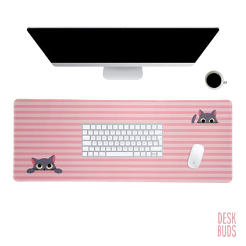 Cat large gamer desk mat