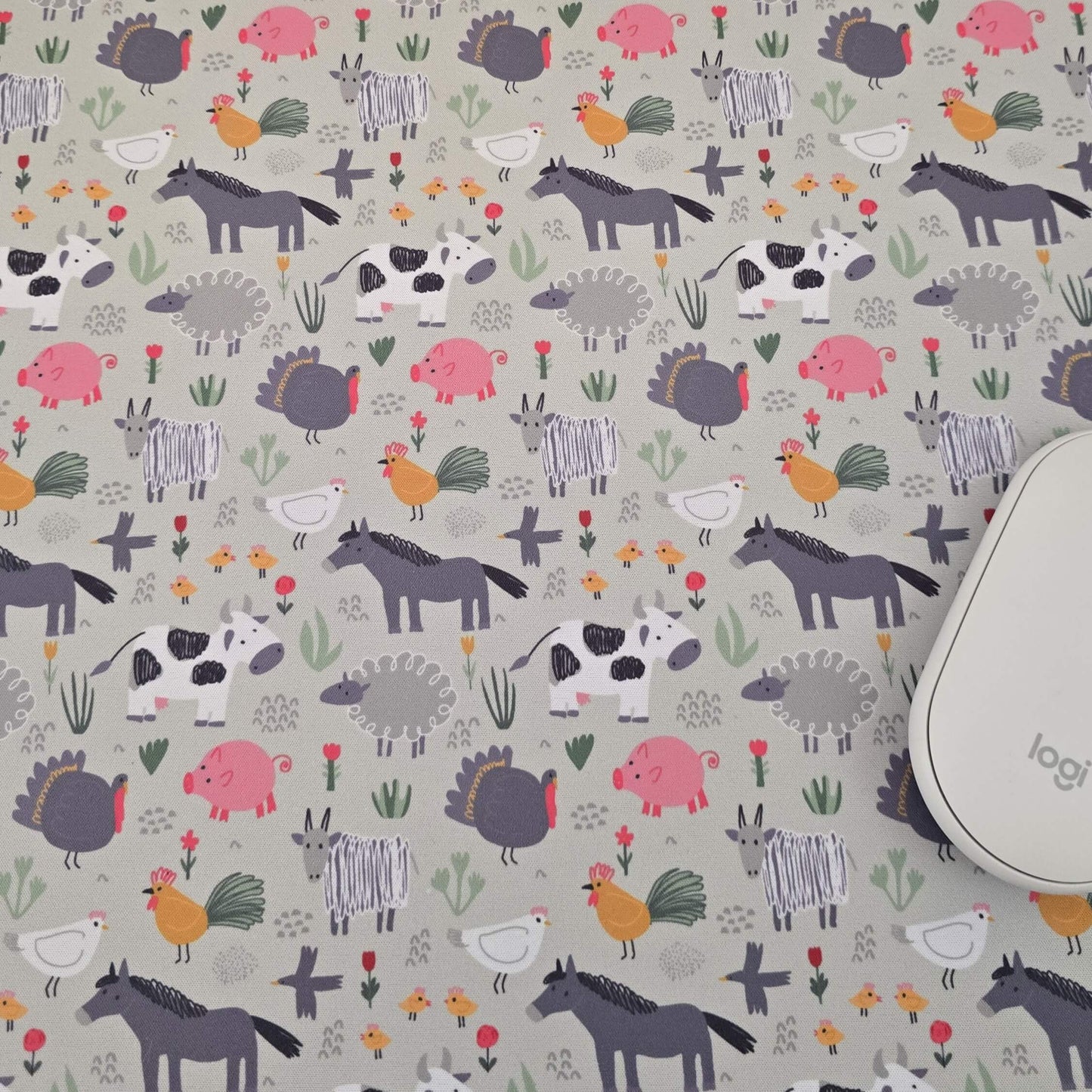 Cute Farmyard extra large desk mat 80x30cm