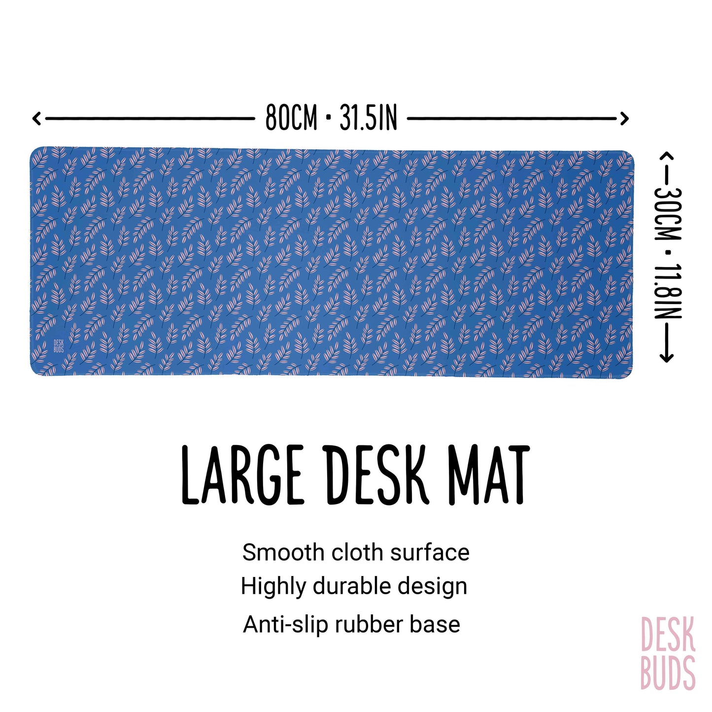 Blue and pink botanical extra large mouse pad