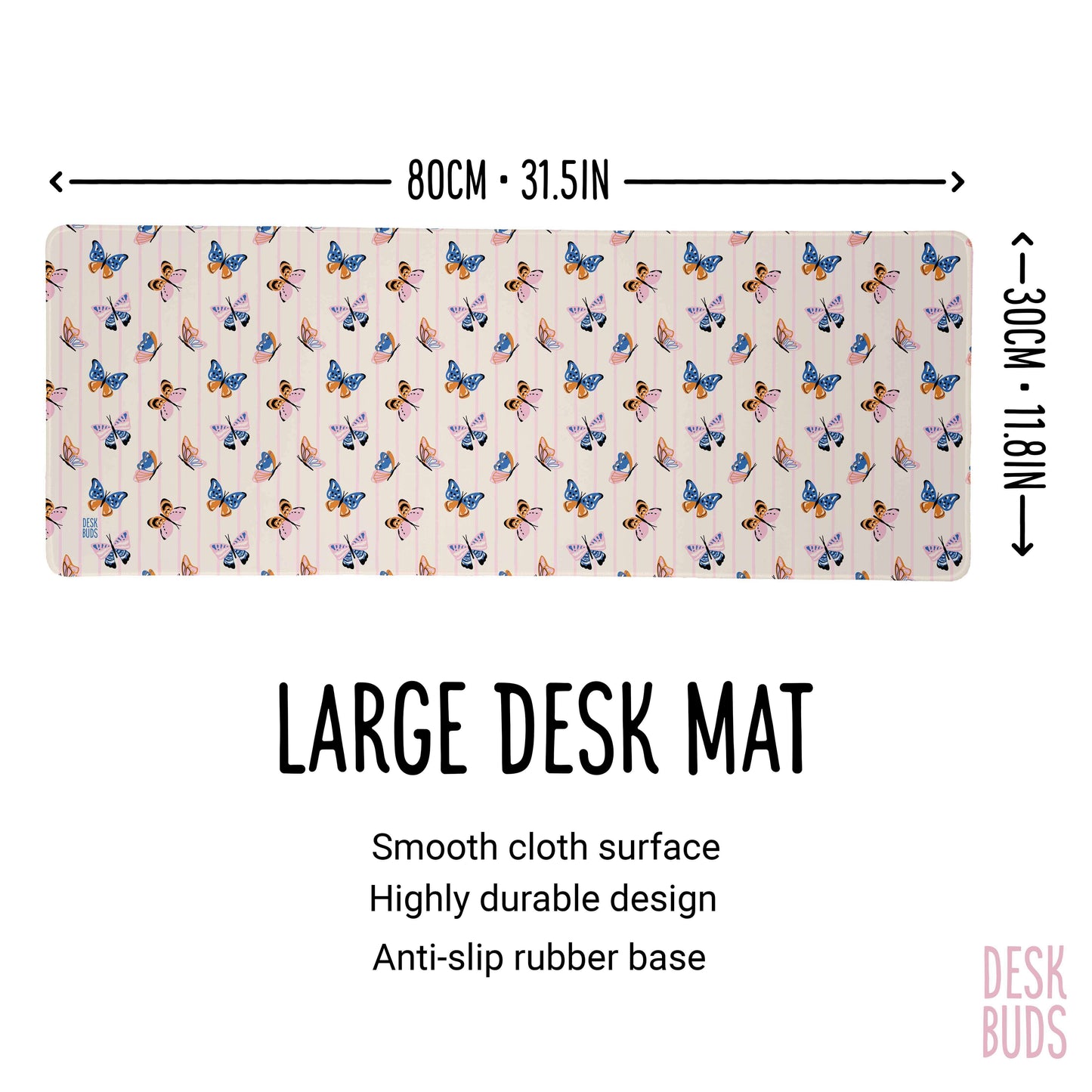 Butterfly Desk Mat in retro style and colours