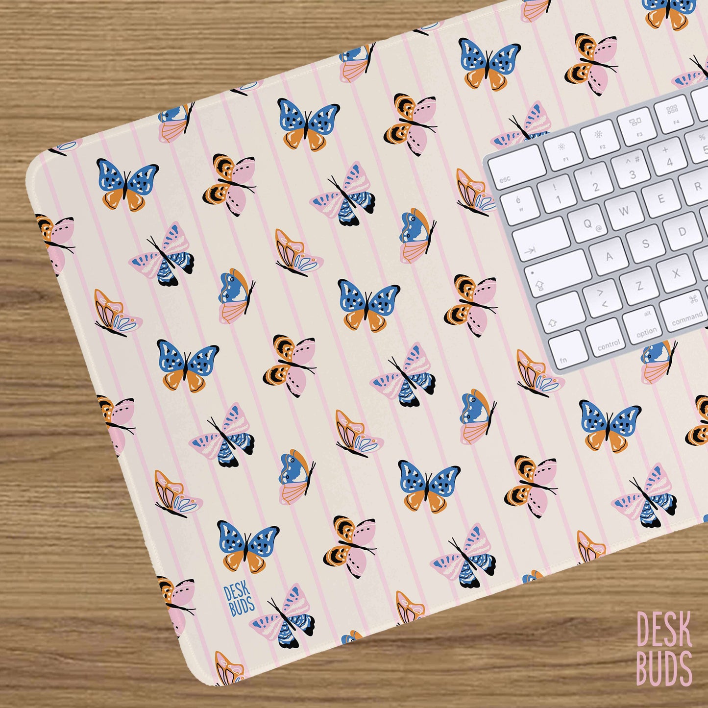 Butterfly Desk Mat in retro style and colours