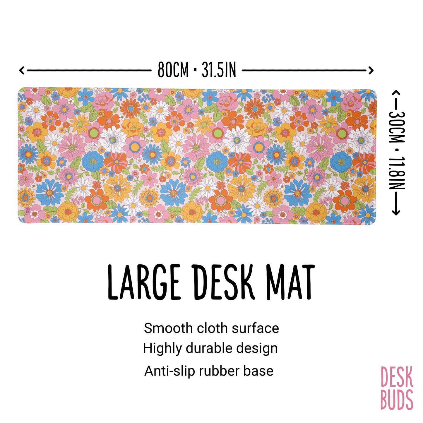 Brighter Retro colouful flower Desk Mat