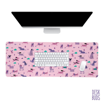 Lots of dogs large gamer desk mat