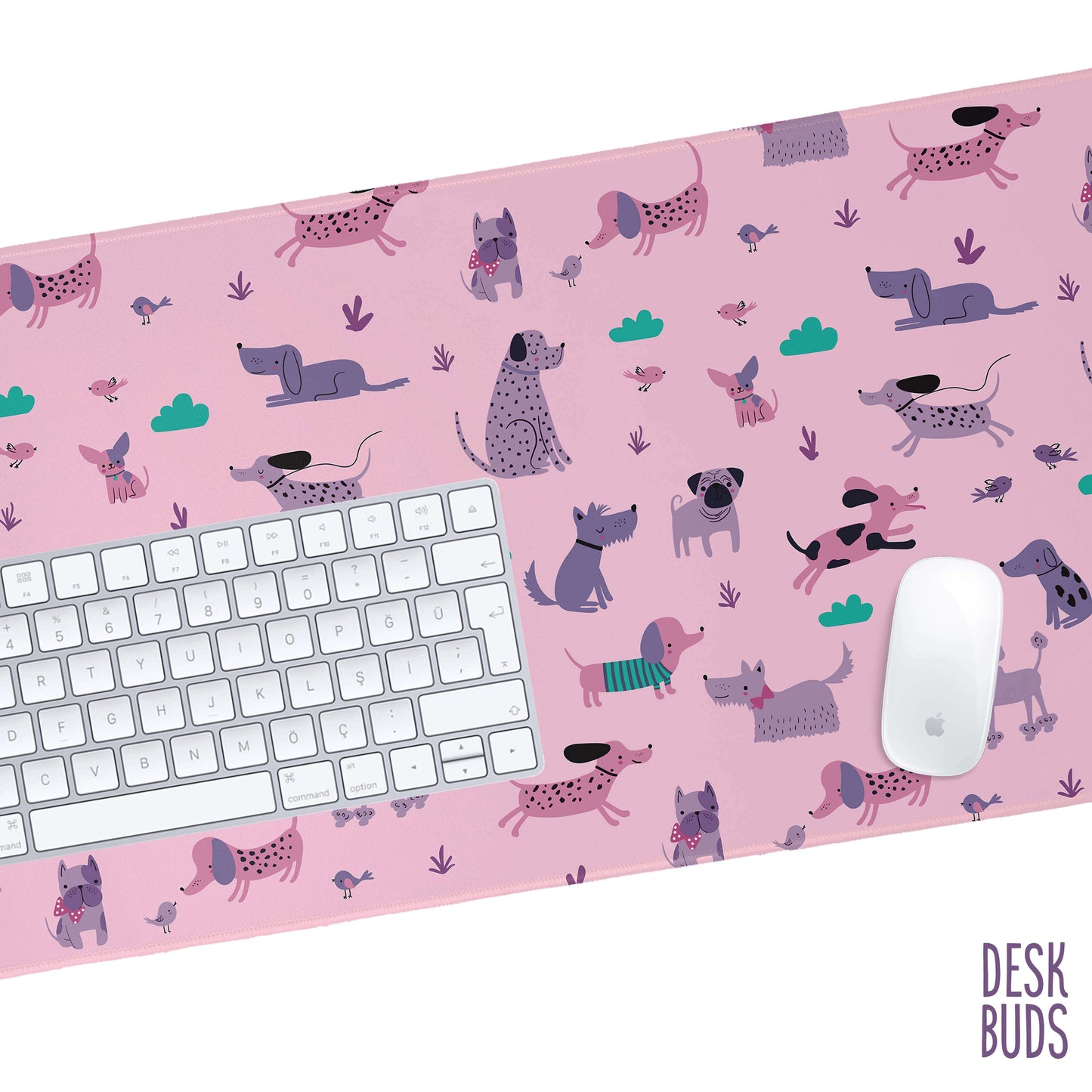Lots of dogs large gamer desk mat
