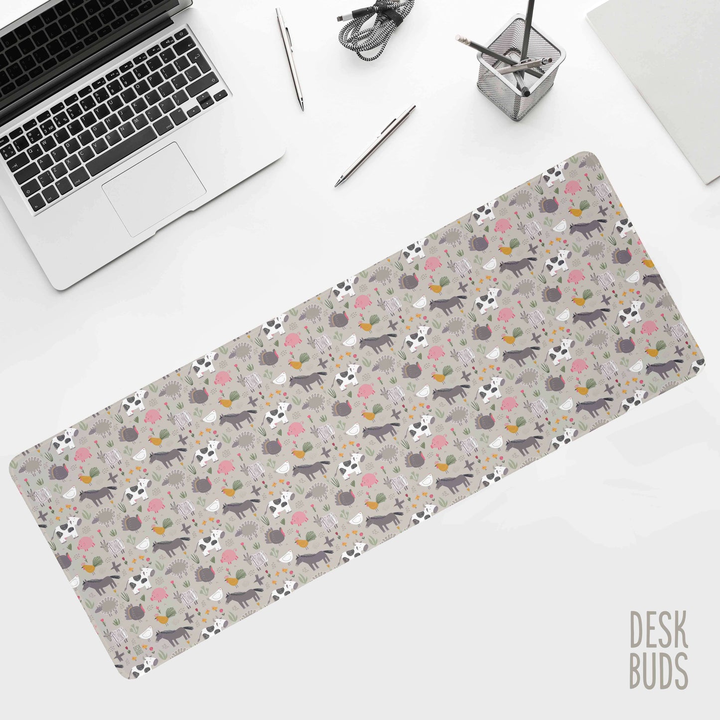 Cute Farmyard extra large desk mat 80x30cm