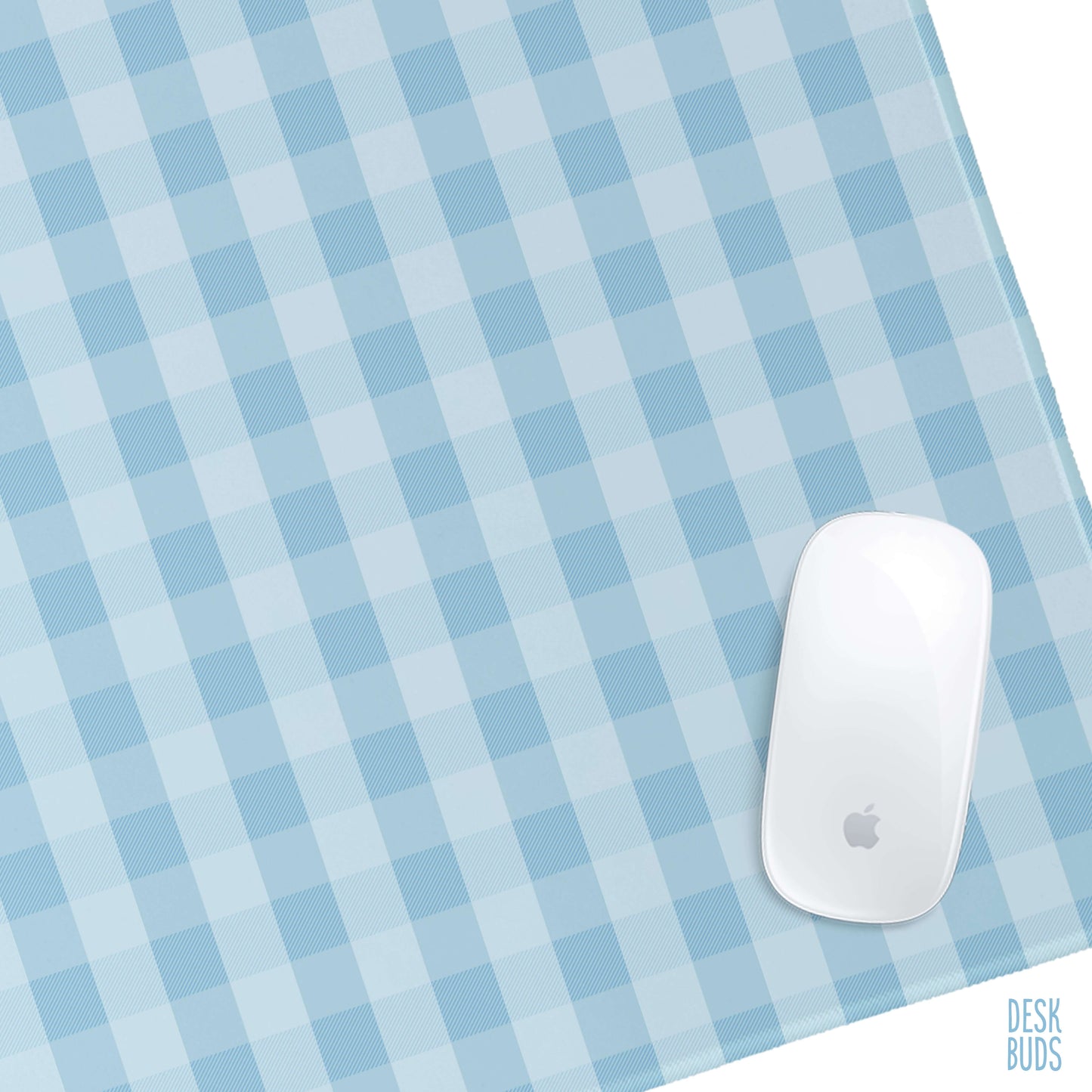 Blue gingham large desk mouse pad - 80x30cm