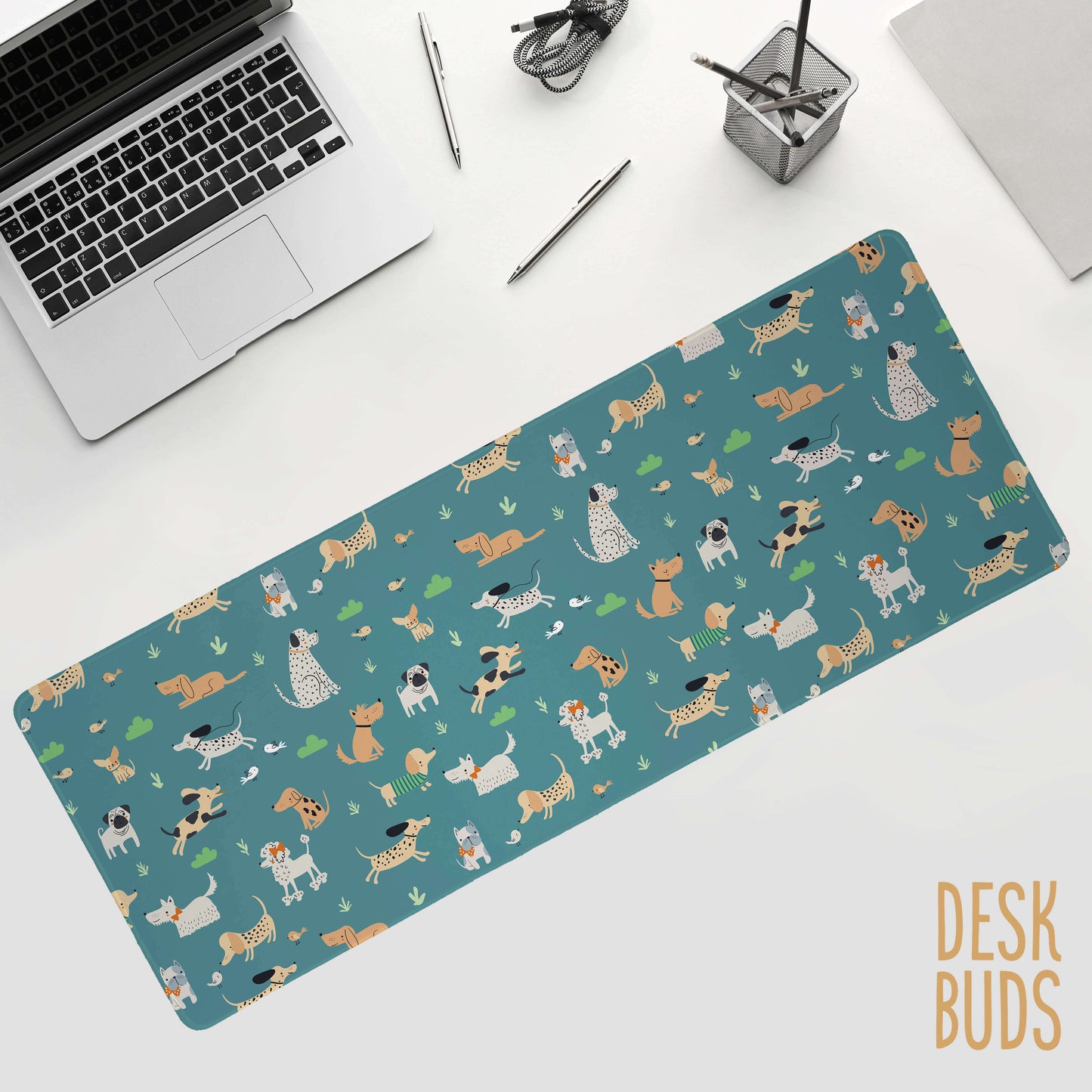 Lots of dogs large gamer desk mat