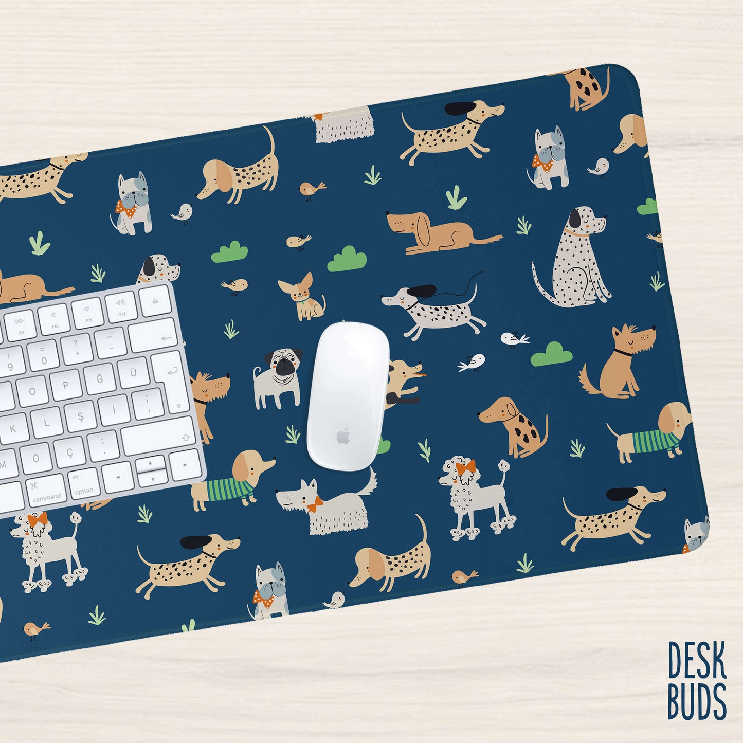 Lots of dogs large gamer desk mat