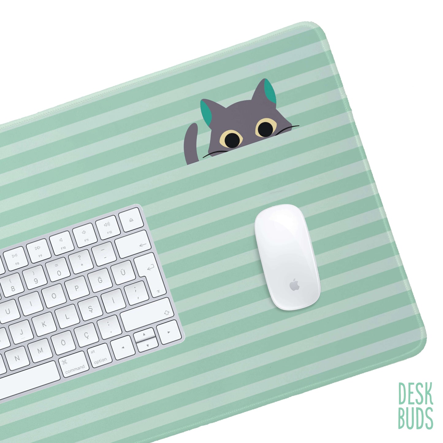Cat large gamer desk mat