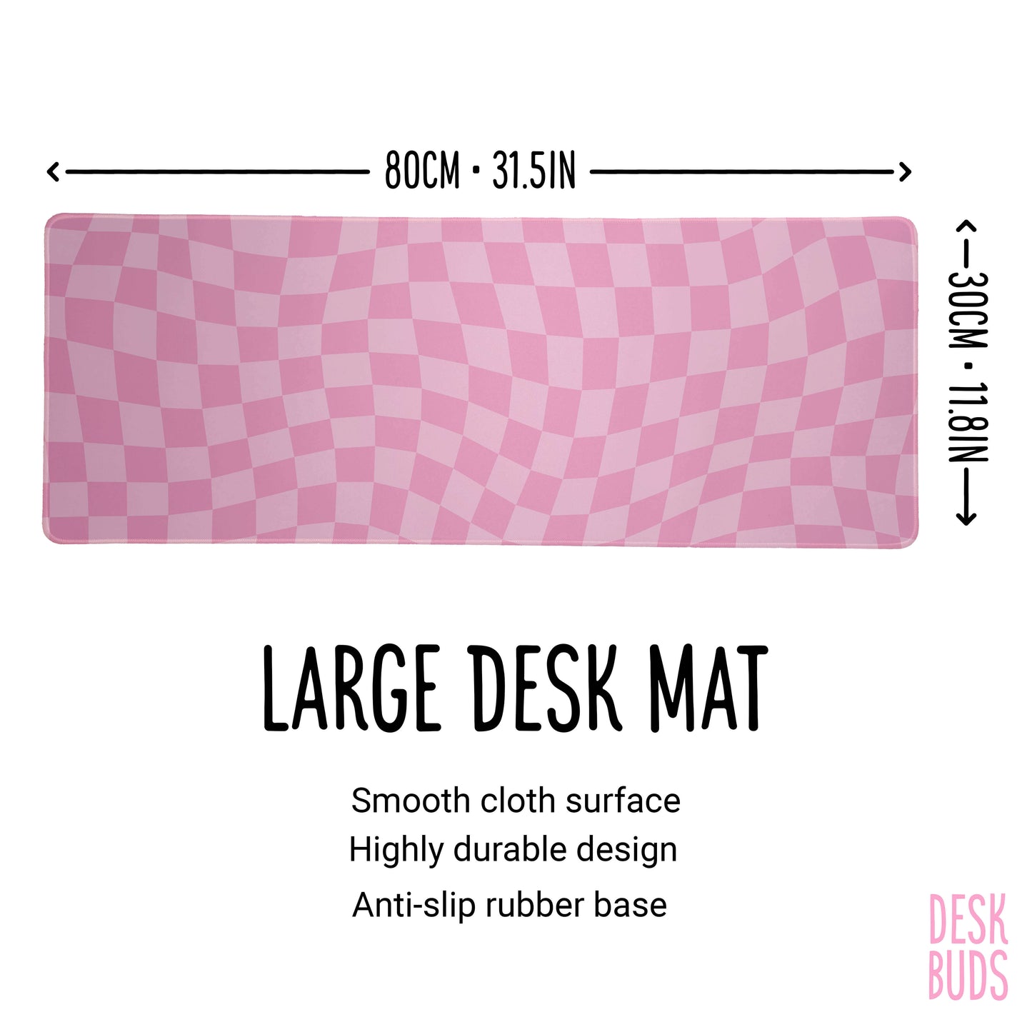 Warped checkerboard desk mat - pink
