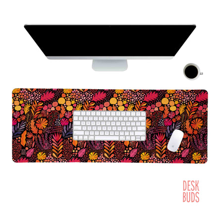 Autumn floral leaves mouse pad - 80x30cm