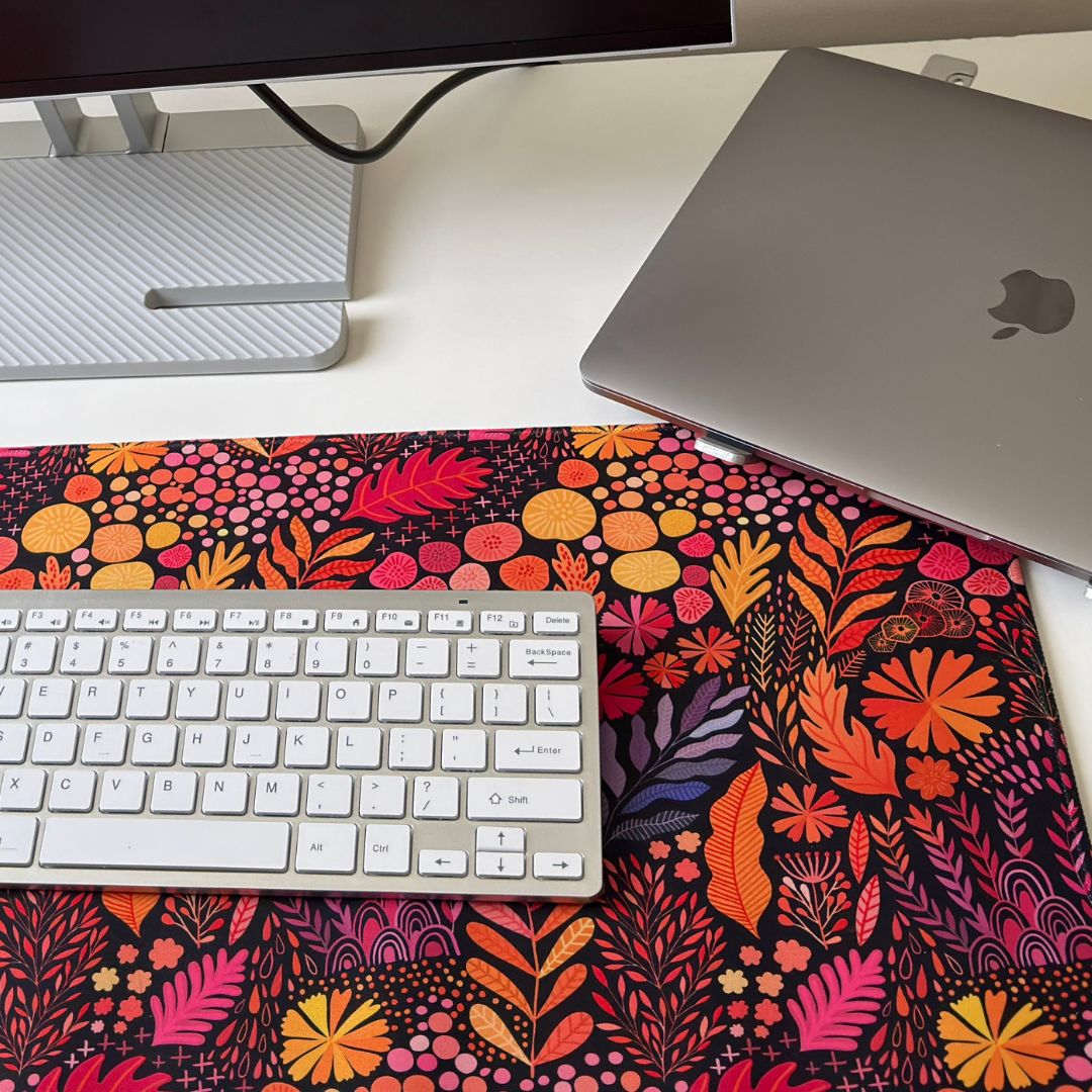 Autumn floral leaves mouse pad - 80x30cm