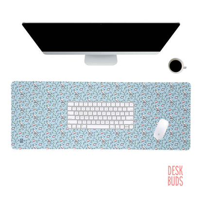 Birdie - birds with tea cups mouse pad - 80x30cm