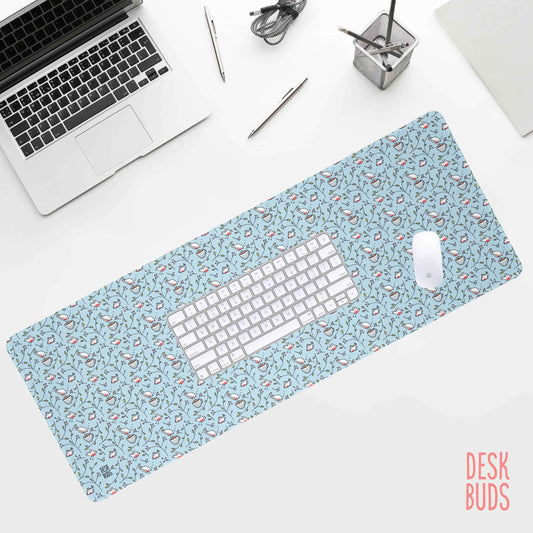 Birdie - birds with tea cups mouse pad - 80x30cm