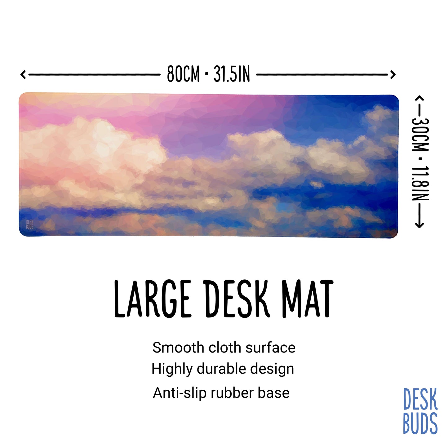 Abstract Clouds large desk mat 80cm x 30cm