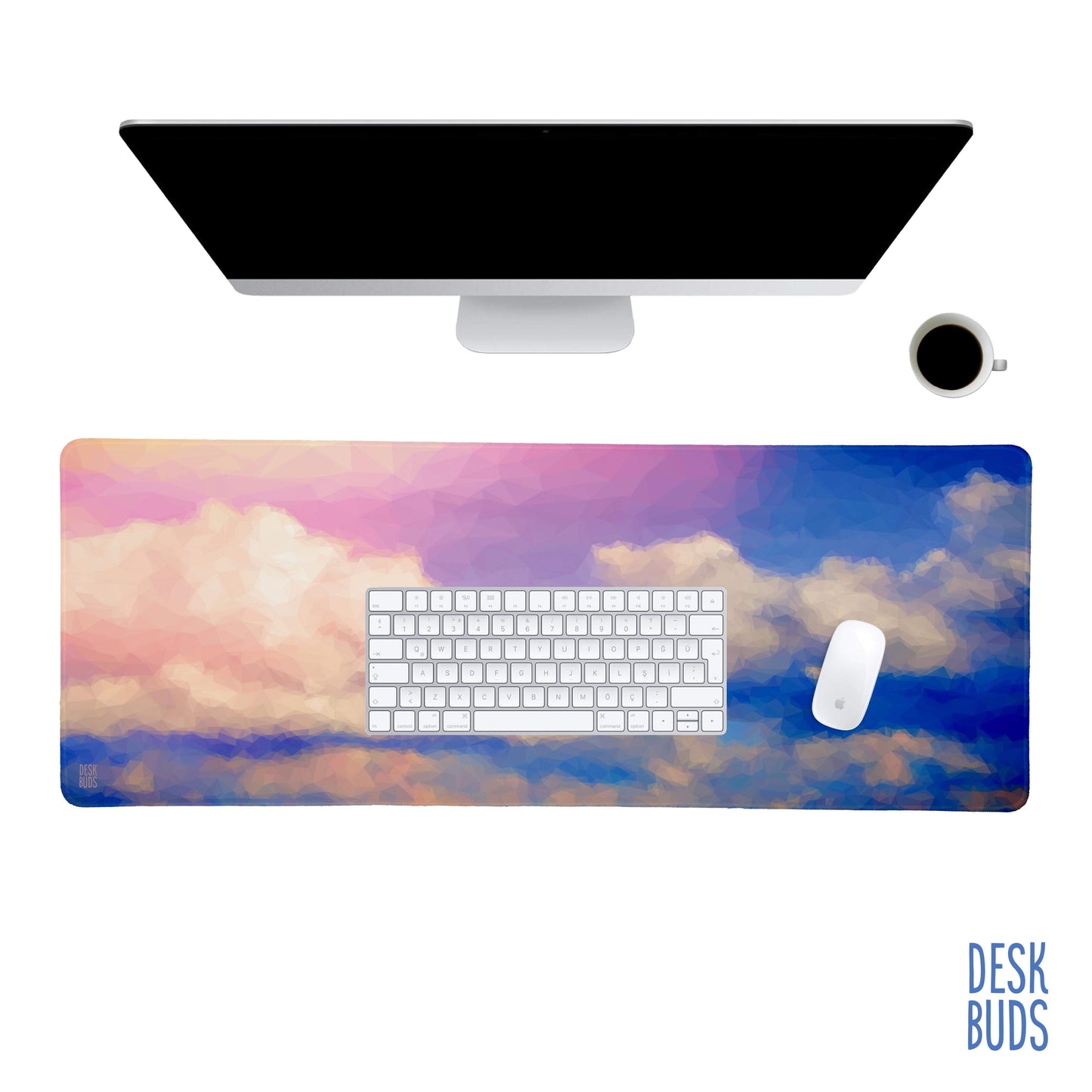 Abstract Clouds large desk mat 80cm x 30cm