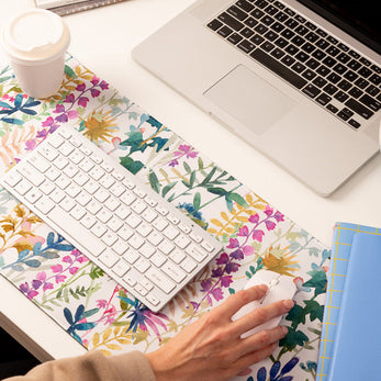 Large floral print mouse pad - 80x30cm