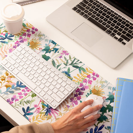 Large floral print mouse pad - 80x30cm