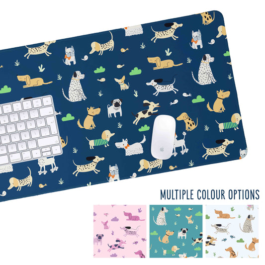Lots of dogs large gamer desk mat