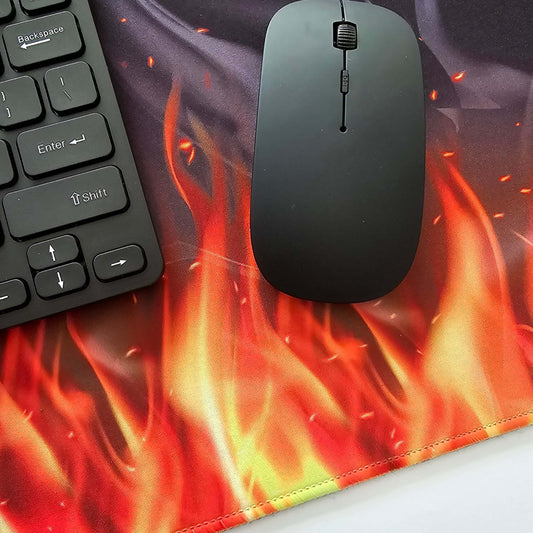 Fire and smoke large gaming desk mat - 80x30cm