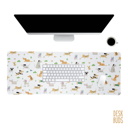 Lots of dogs large gamer desk mat