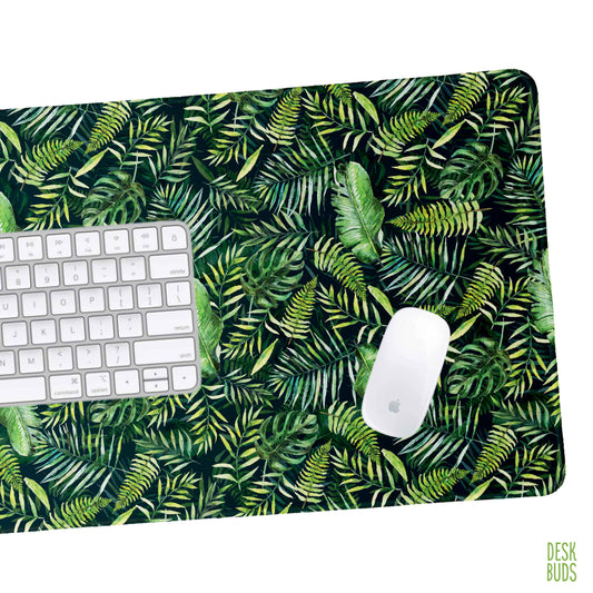 Troppo - bright green tropical leaves - mouse pad 80x30cm