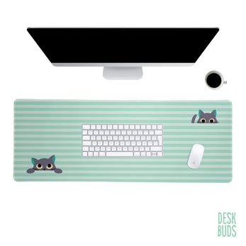 Cat large gamer desk mat