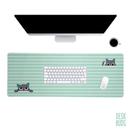 Cat large gamer desk mat