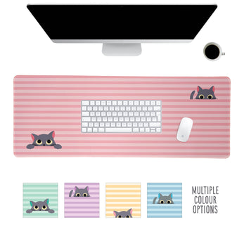 Cat large gamer desk mat