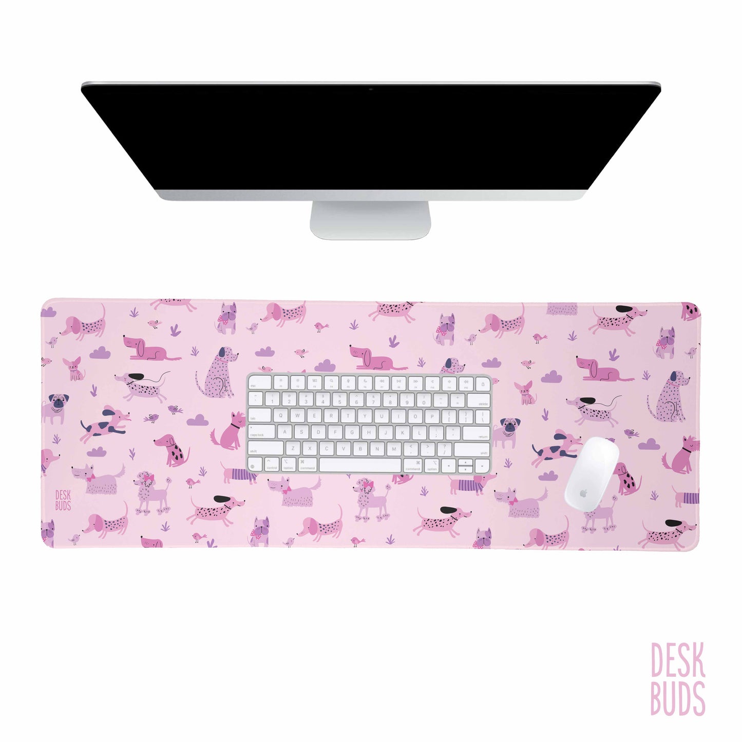 Lots of dogs large gamer desk mat