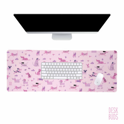 Lots of dogs large gamer desk mat