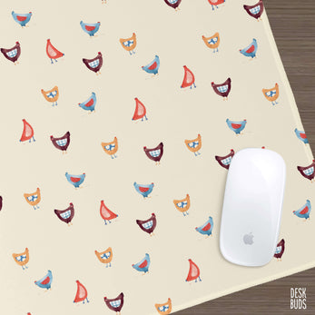 Chic chickens extra large desk mat 80x30cm