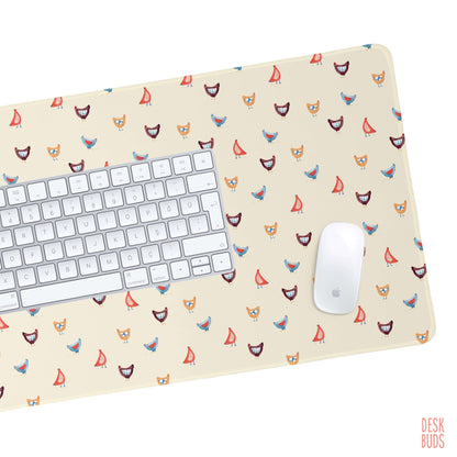Chic chickens extra large desk mat 80x30cm