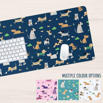 Lots of dogs large gamer desk mat
