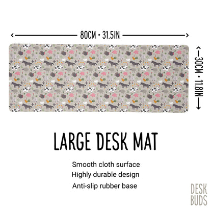 Cute Farmyard extra large desk mat 80x30cm
