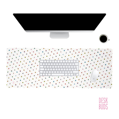 Cute animals in tea cups extra large desk mat