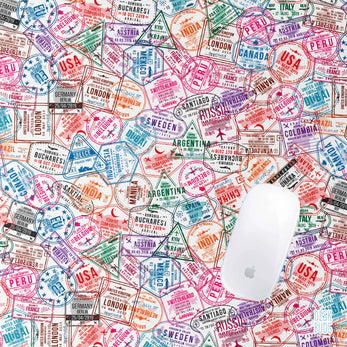 Passport Stamps - extra large mouse pad 80x30cm