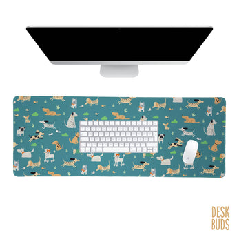 Lots of dogs large gamer desk mat