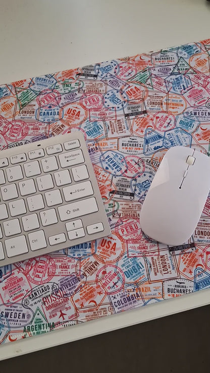 Passport Stamps - extra large mouse pad 80x30cm